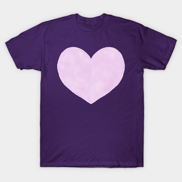 Watercolor Hearts - Lavender and Eggplant Purple Palette T-Shirt by AmyBrinkman